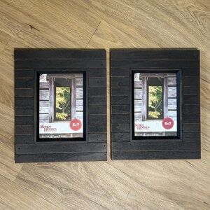 Better Homes And Gardens Dark Brown Wooden Slatted Picture Frame Pair